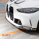M Performance Style Dry Carbon Fibre Front Bumper Bar lip Spoiler & Side Splitters for BMW G82 G83 M4 & G80 M3